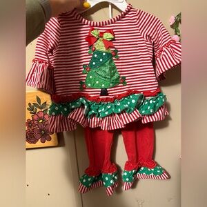 Festive Red and Green Christmas Tree Kids Costume
